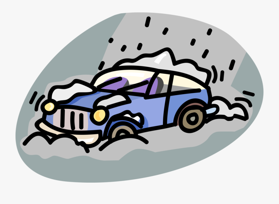 Vector Illustration Of Automobile Motor Vehicle Car - Bad Weather Clip Art, Transparent Clipart