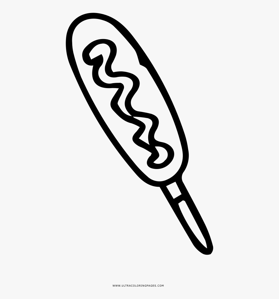 Transparent Corn Dog Png - Corn Dog Coloring Page, Transparent Clipart