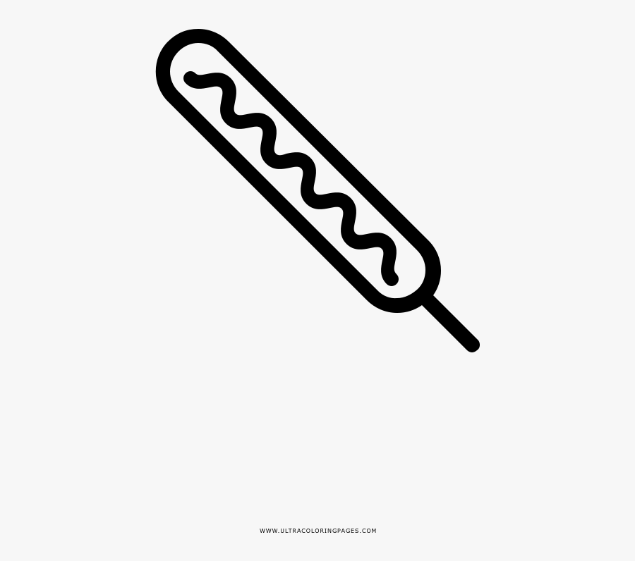 Corn Dog Coloring Page - Calligraphy, Transparent Clipart