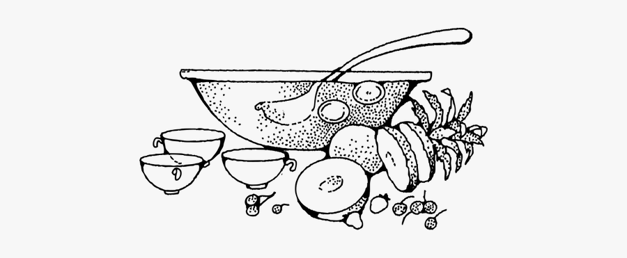 Punch Bowl Vector Drawing - Punch Bowl Black And White, Transparent Clipart