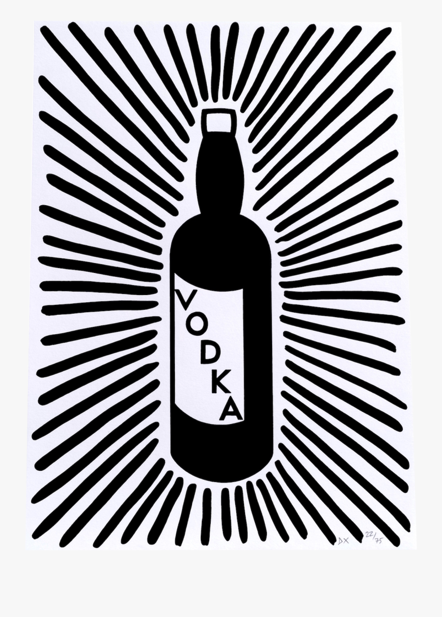 Vodka Bottle - Sunbeams Vector, Transparent Clipart
