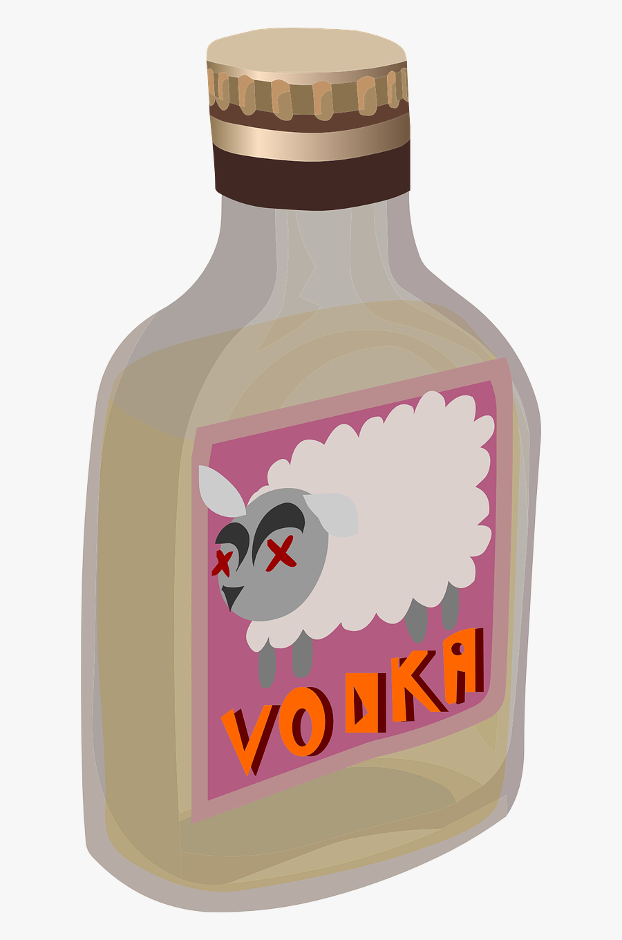 Vodka Bottle Alcohol Free Picture - Cartoon Vodka Bottle Png, Transparent Clipart