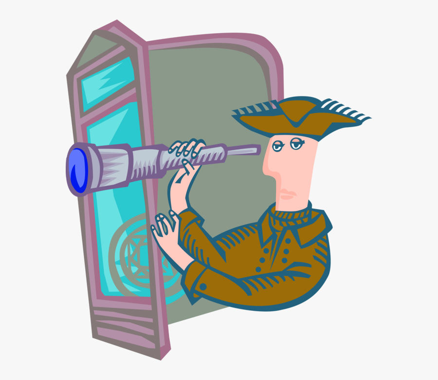 Vector Illustration Of Renaissance Explorer Navigating - Navigating, Transparent Clipart