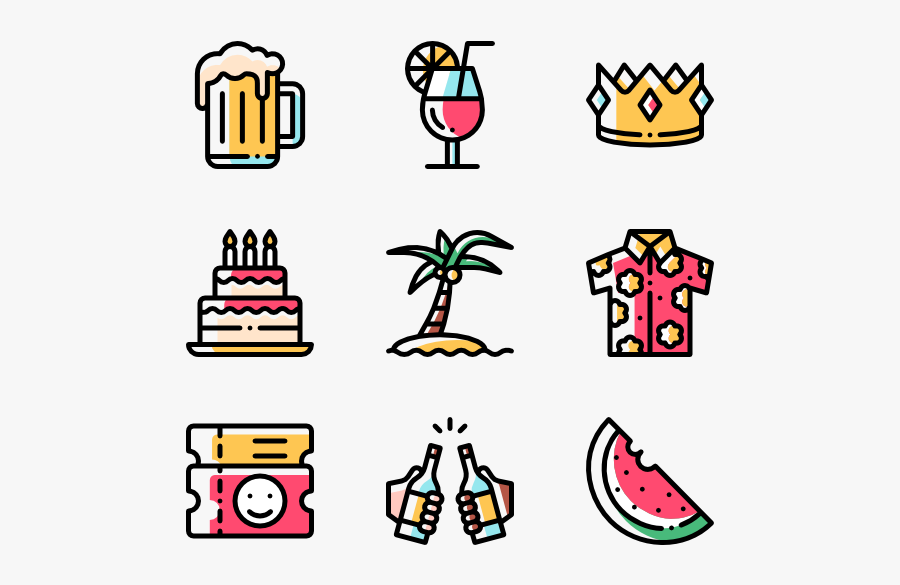 Summer Party Icon, Transparent Clipart