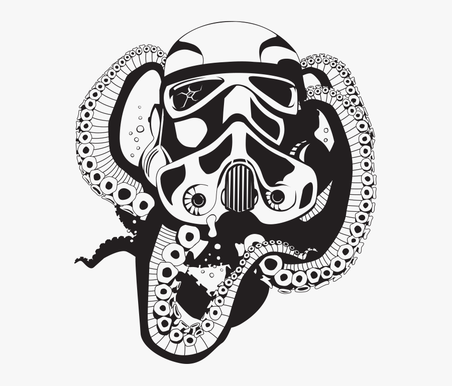 Stormtrooper Car Motorcycle Helmets Decal - Star Wars Stormtrooper Helmet Tentacles, Transparent Clipart