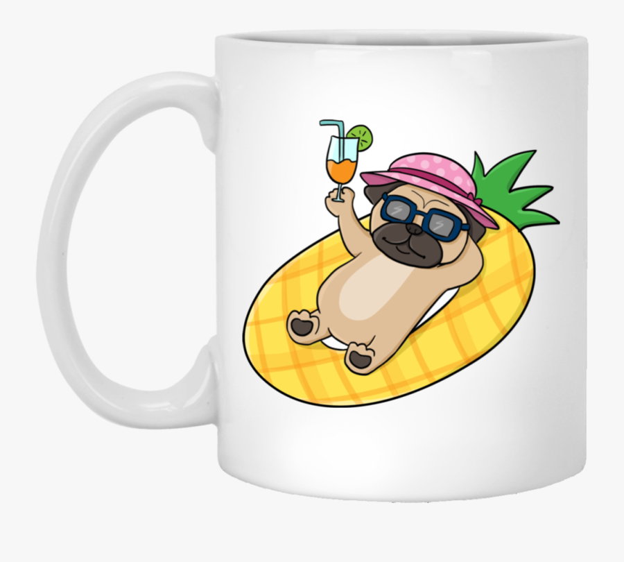 Pineapple Pool Float Beach Pattern Pug Mugs - Bob's Burgers I Love You But You Re All Terrible, Transparent Clipart