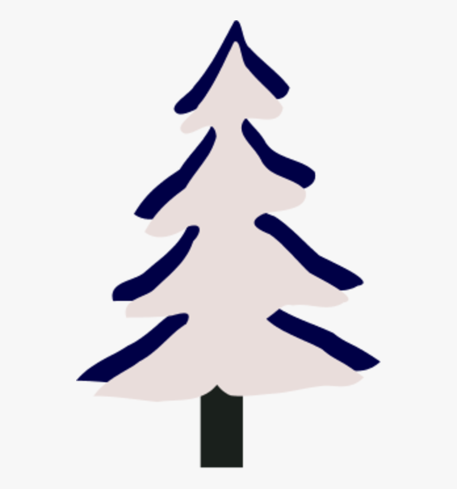Pine Tree In Winter - Clip Art, Transparent Clipart