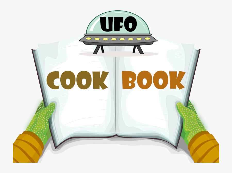 Ufo Cook Book - Blank Open Book, Transparent Clipart