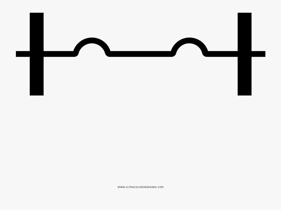 Barbell Coloring Page, Transparent Clipart