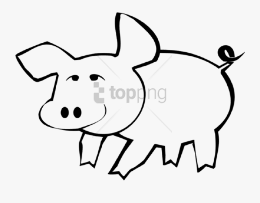 Free Png Outlines Of A Pig Png Image With Transparent - Baboy Clipart Black And White, Transparent Clipart