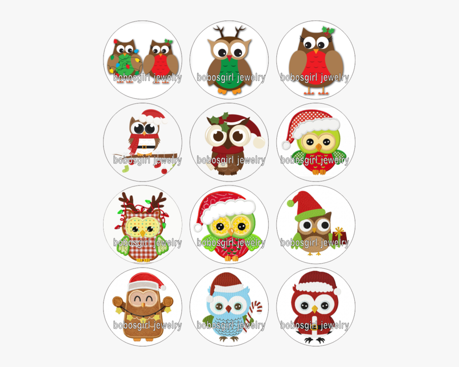 Christmas Owl Glass Button, Transparent Clipart