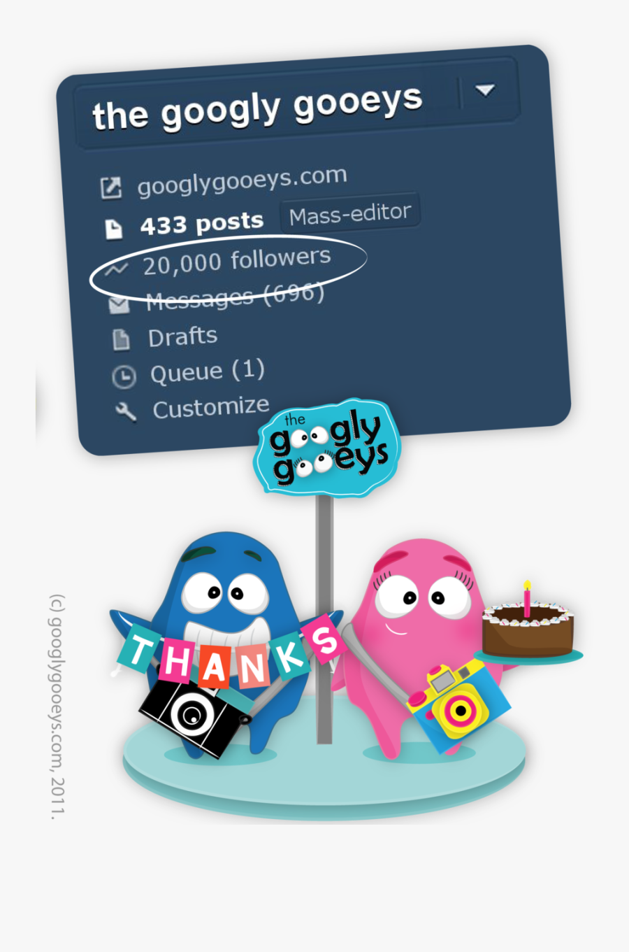 20,000 Followers Yay - Googly Gooeys, Transparent Clipart