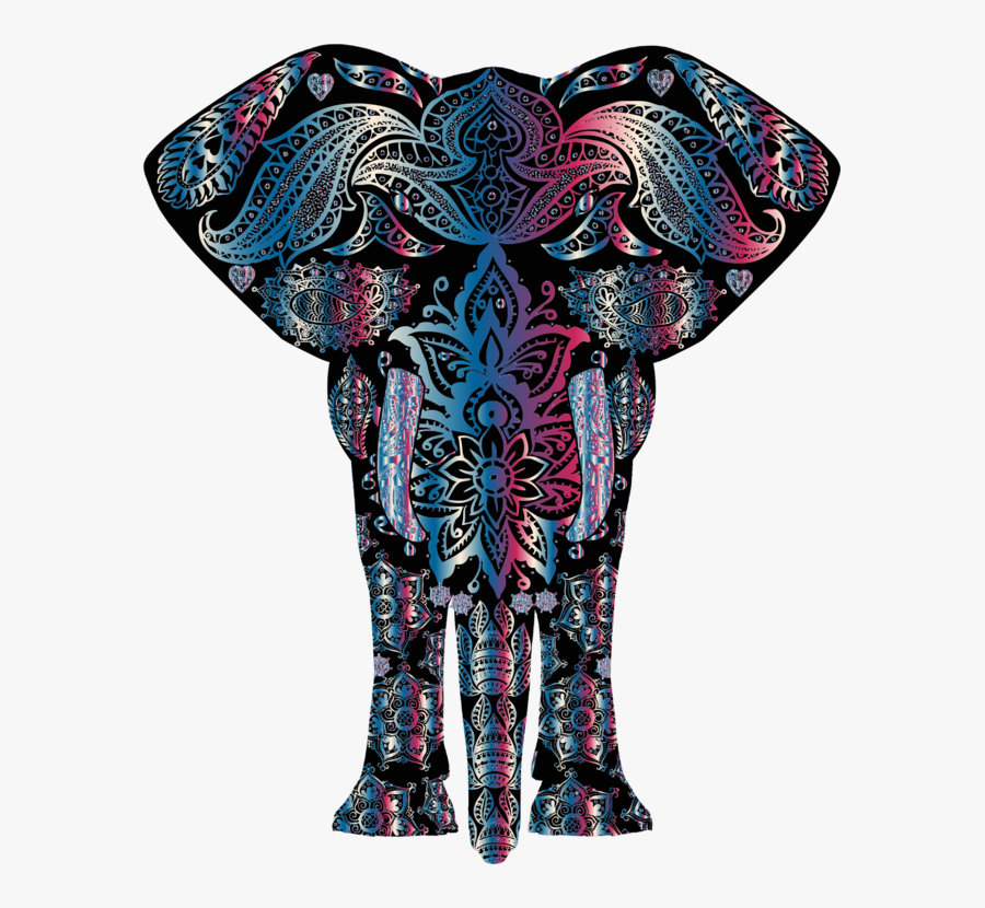 Mandala Colorful Elephant Art, Transparent Clipart
