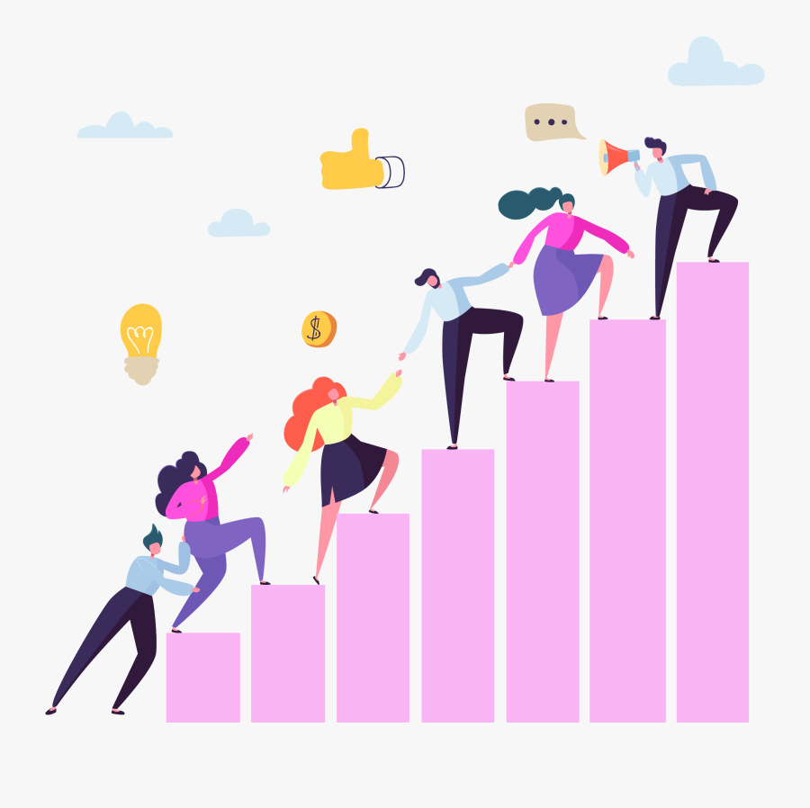 Teamwork Climbing Ladder, Transparent Clipart
