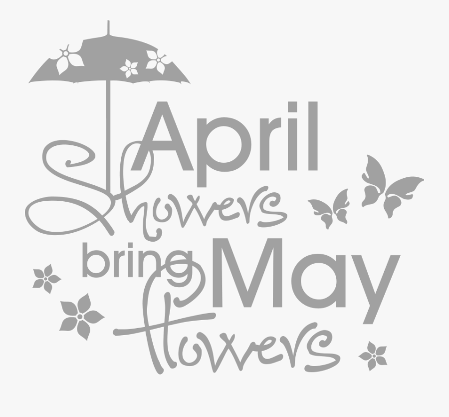 Flowers Color Clipart April Shower - April Showers Bring May Flowers Black And White, Transparent Clipart