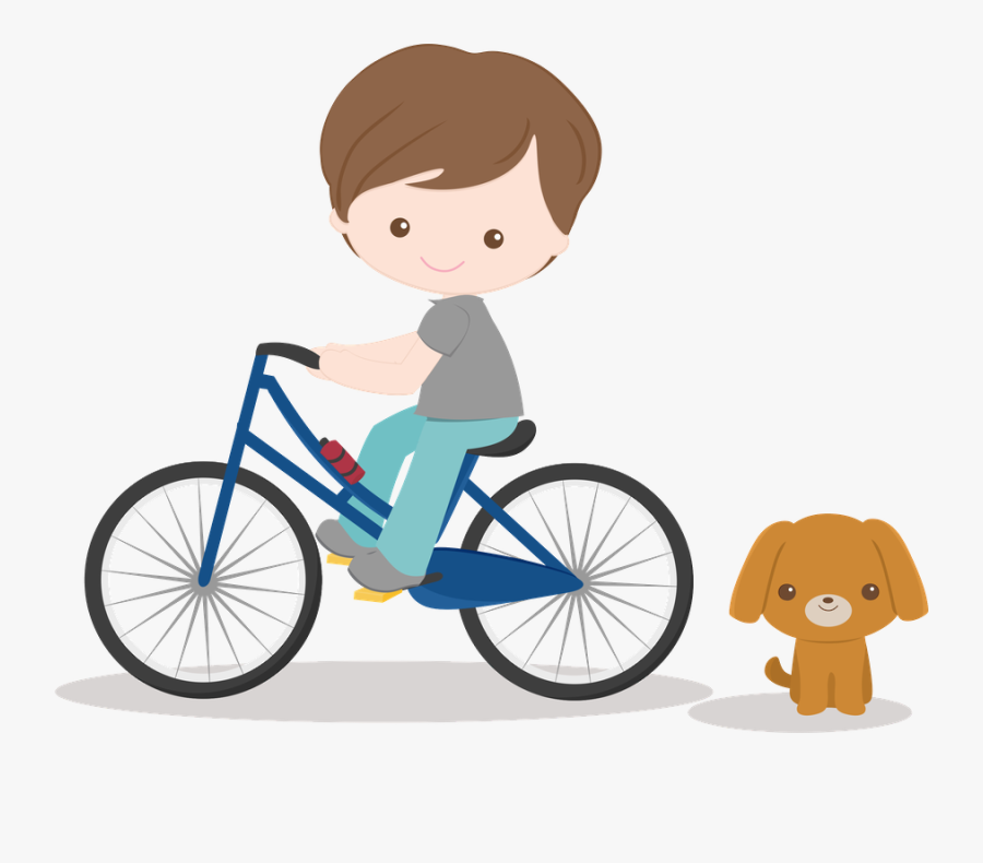 Desenho De Menino Na Bicicleta, Transparent Clipart