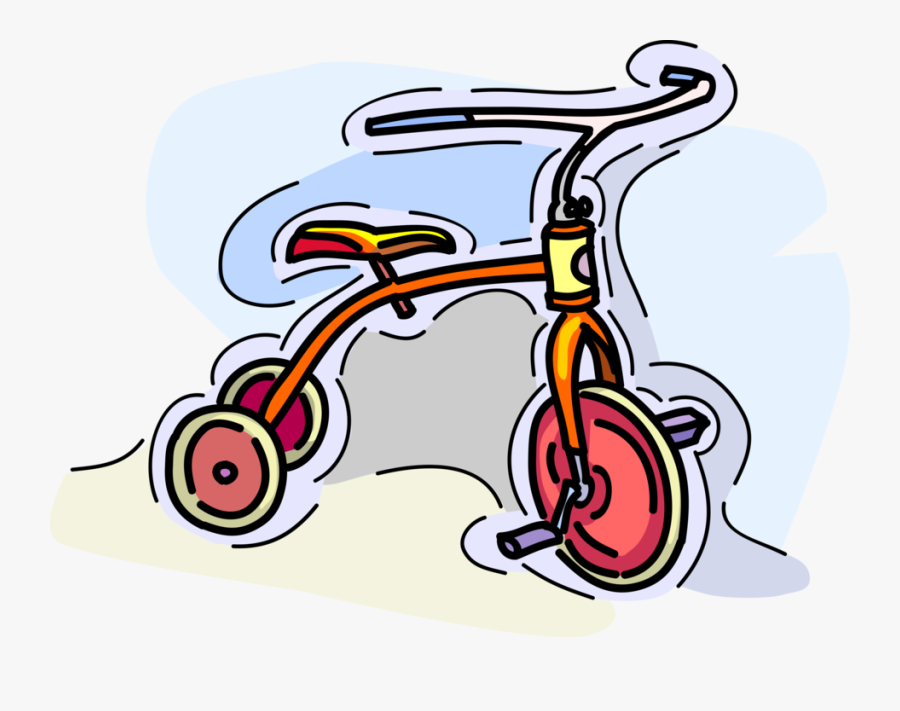 Vector Illustration Of Child"s Tricycle Riding Bike, Transparent Clipart