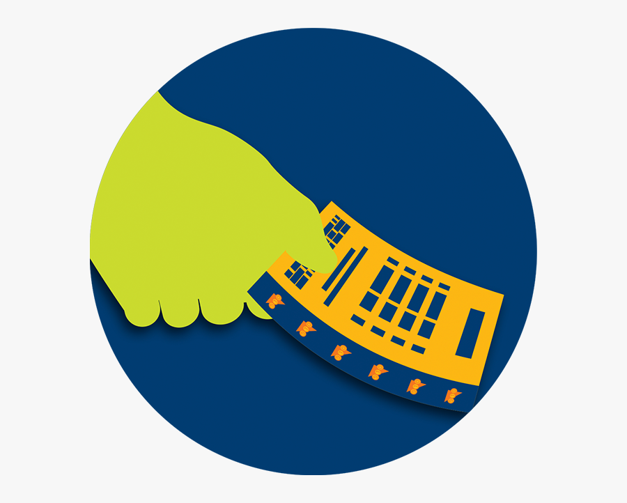 A Hand Holds A Lottery Ticket - Circle, Transparent Clipart