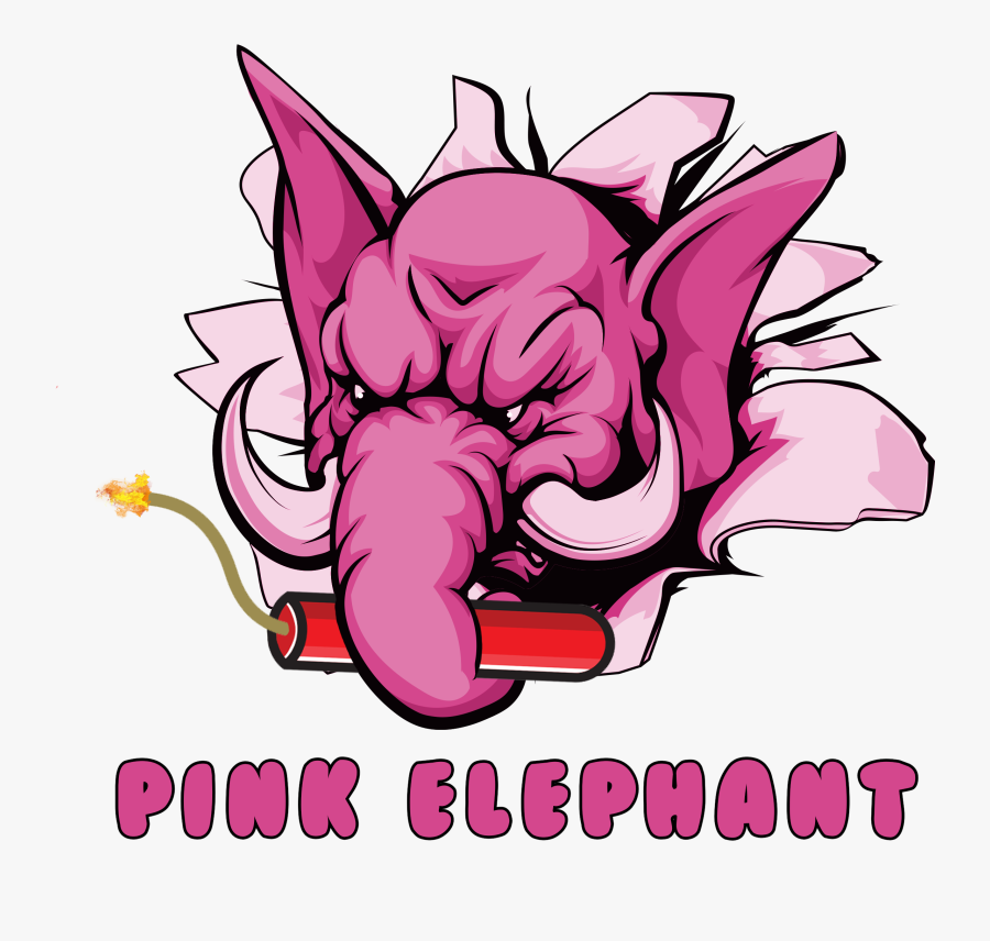 Transparent Pink Elephant Png - Strong Bodybuilder Elephant Mascot, Transparent Clipart