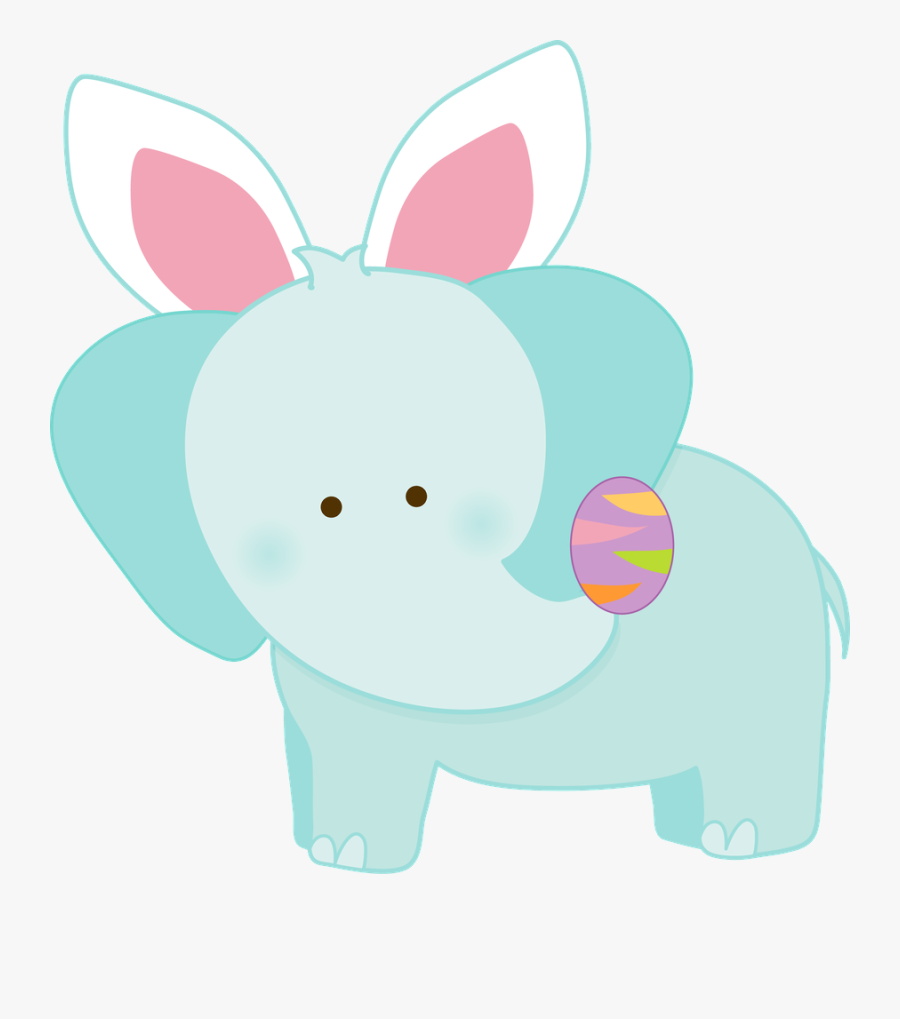 Elephants With Easter Eggs, Transparent Clipart