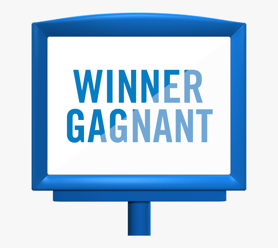 Screen Displaying Winner/gagnant - Sign, Transparent Clipart