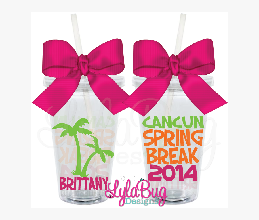 Spring Break Palm Tree Tumbler - Gift Wrapping, Transparent Clipart