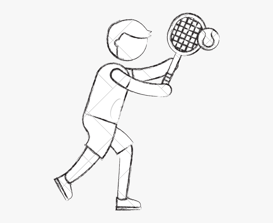 Athlete Drawing Soccer - Line Art, Transparent Clipart