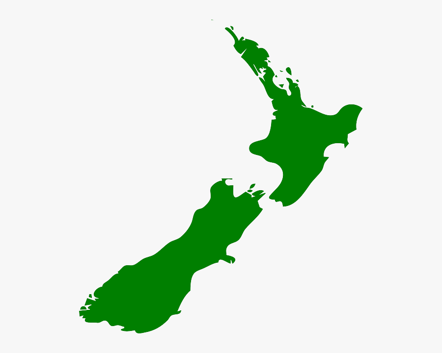 New Zealand Map Green, Transparent Clipart