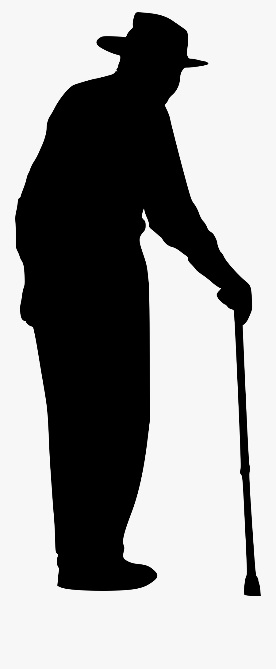 Transparent Elderly Silhouette, Transparent Clipart