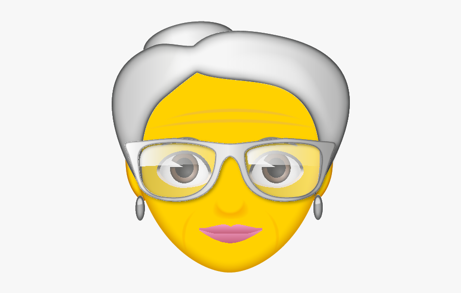 Old Woman Emoji, Transparent Clipart