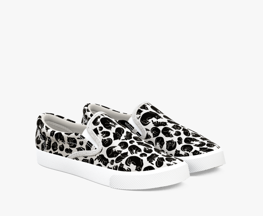 Black And White Leopard Slip On Sneakers, Transparent Clipart
