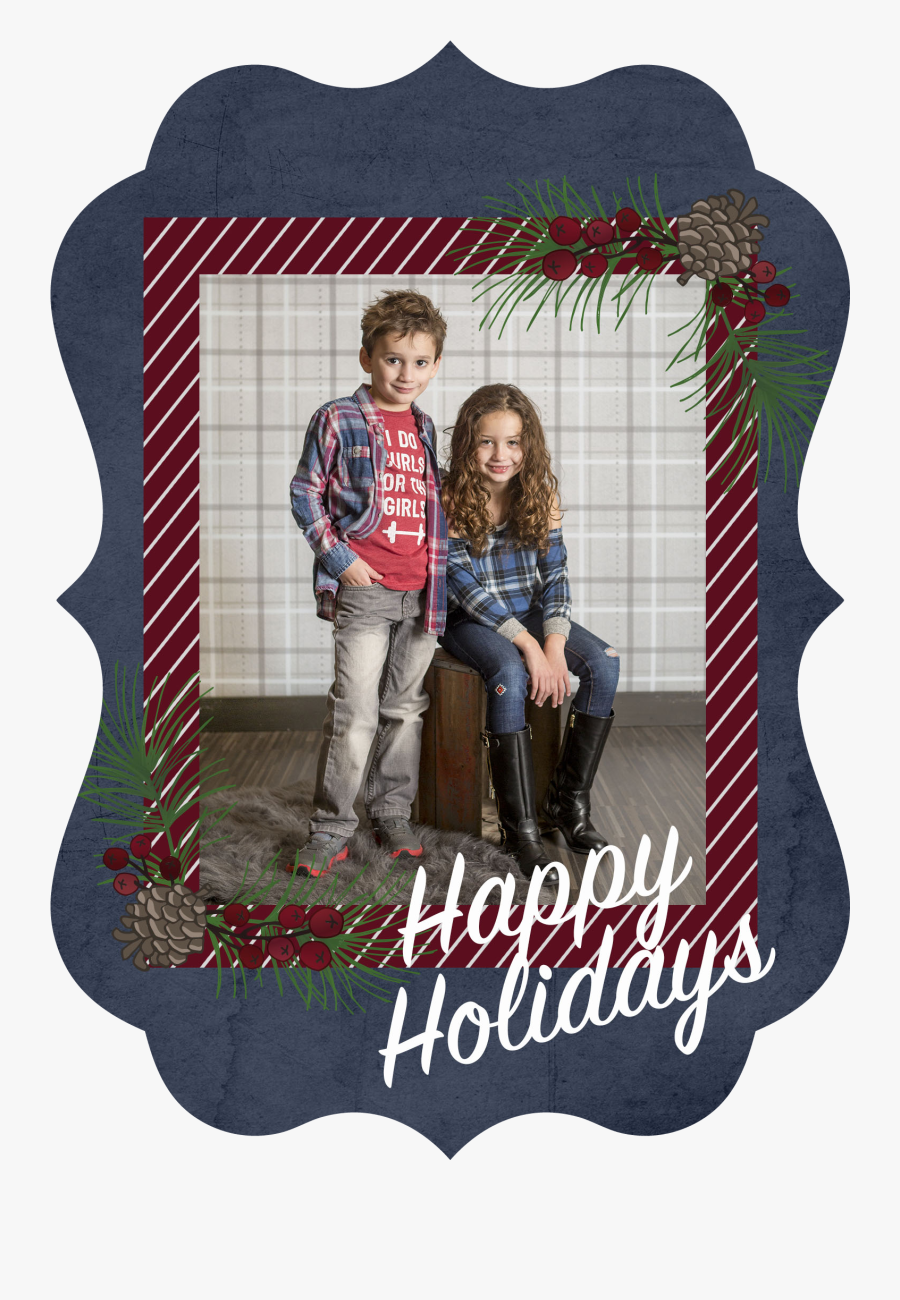 Holly Berry Photo Greeting Card - Family, Transparent Clipart