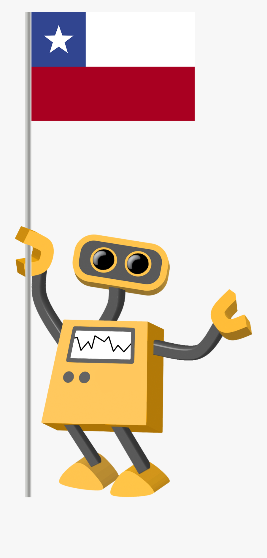 Robot With Stop Sign, Transparent Clipart