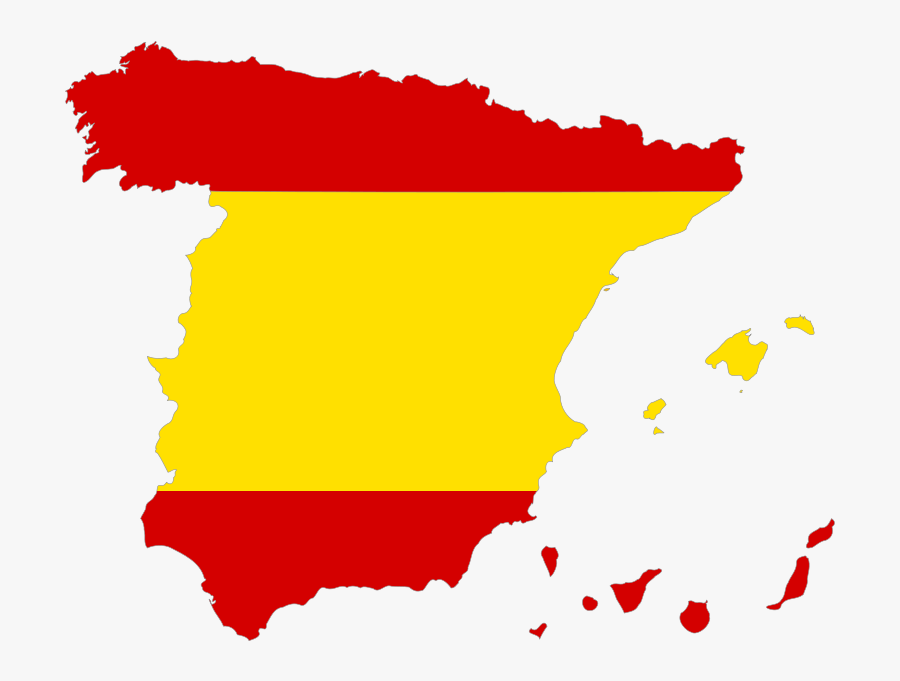 Does Spain Look Like On A Map Clipart , Png Download - Spain Flag On Map, Transparent Clipart