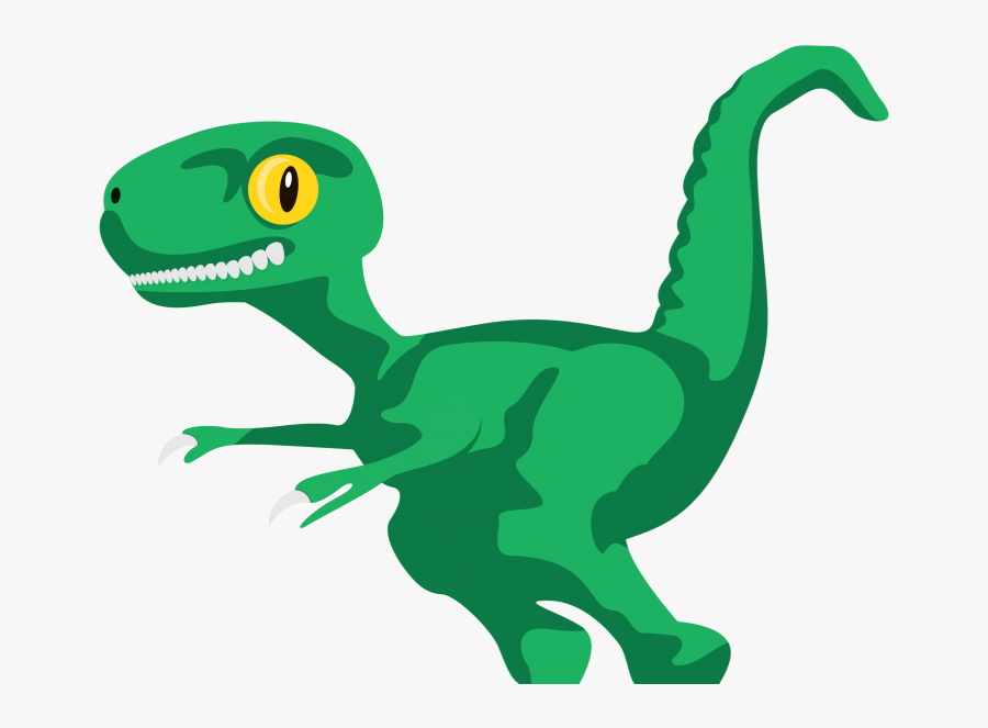 Dino - Green Velociraptor Cartoon, Transparent Clipart