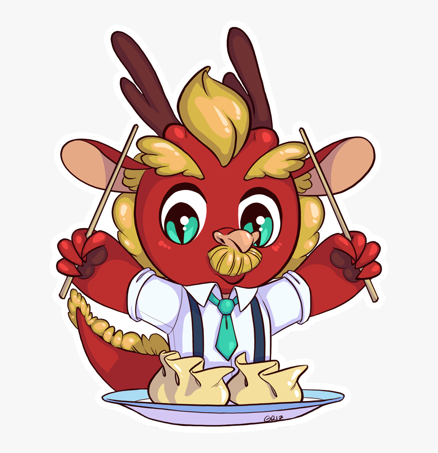[ych] Dragon Boss Loves Dumplings - Cartoon, Transparent Clipart