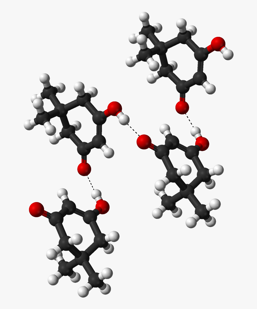 Dimedone Hydrogen Bonded Chain From Xtal 3d Balls - Molecule, Transparent Clipart