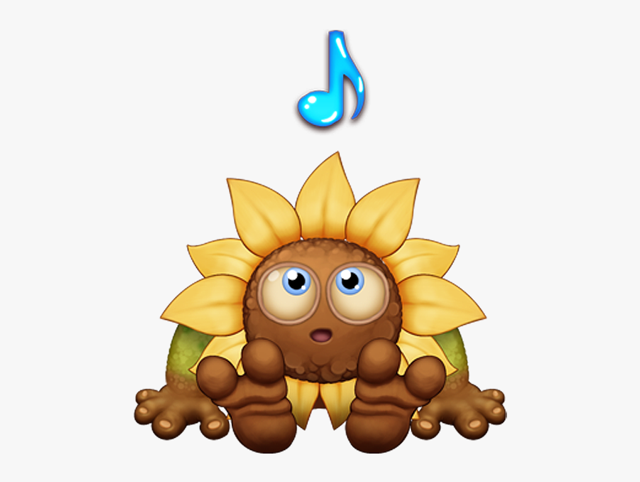 Young Flowah With A Blue Note Above Its Head - Blue Bubble My Singing Monsters, Transparent Clipart