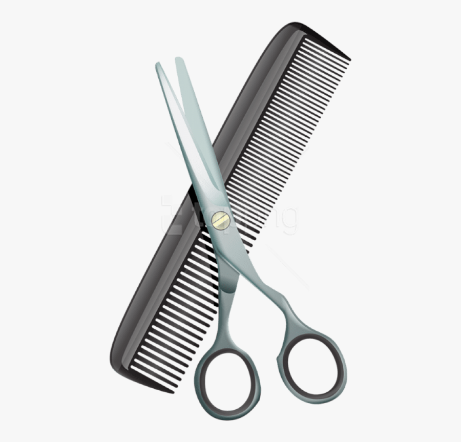 Scissors Clipart Comb - Barber Scissors And Comb Png, Transparent Clipart