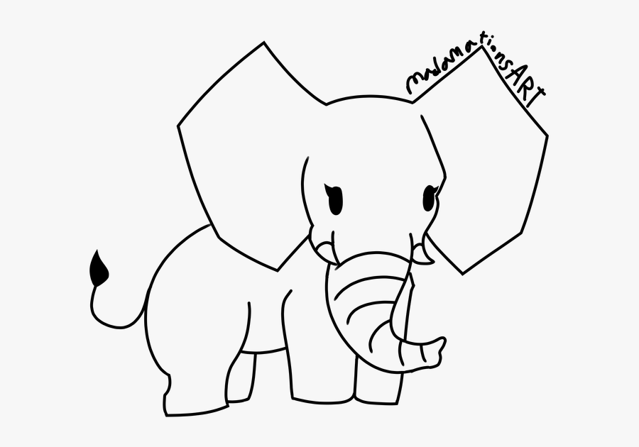Pink Elephant Lineart - Elephant Base F2u, Transparent Clipart