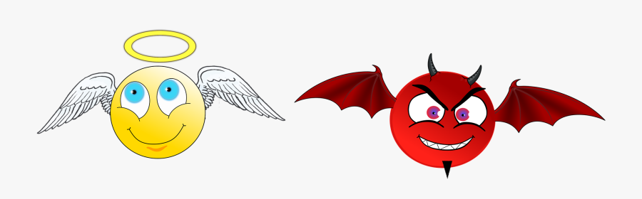 Angel And Devil Clipart , Transparent Cartoons - Angel And Demon Cartoon, Transparent Clipart