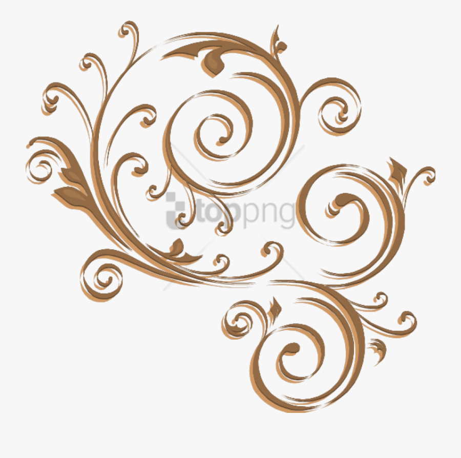 Gold Swirls Transparent Background, Transparent Clipart