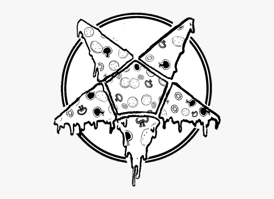 #pizza #satan #satanic #witch #hungry - Eat Pizza Hail Satan, Transparent Clipart