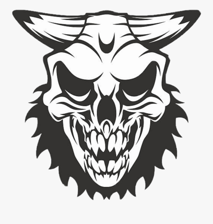 #demon #skull #satanic - Skull, Transparent Clipart