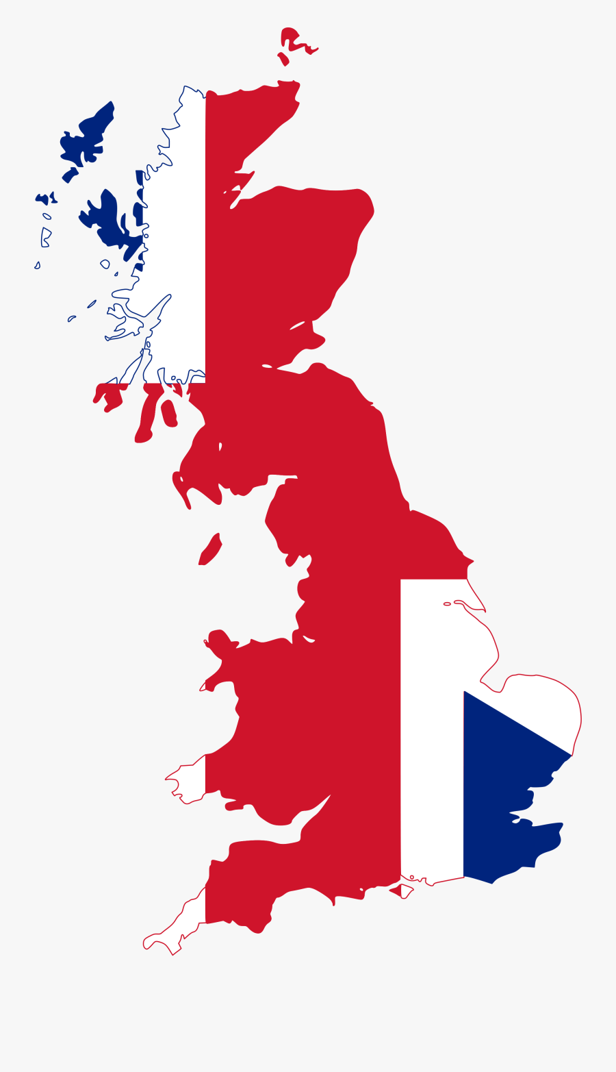 Transparent United Kingdom Png - Kingdom Of Great Britain Flag Map, Transparent Clipart