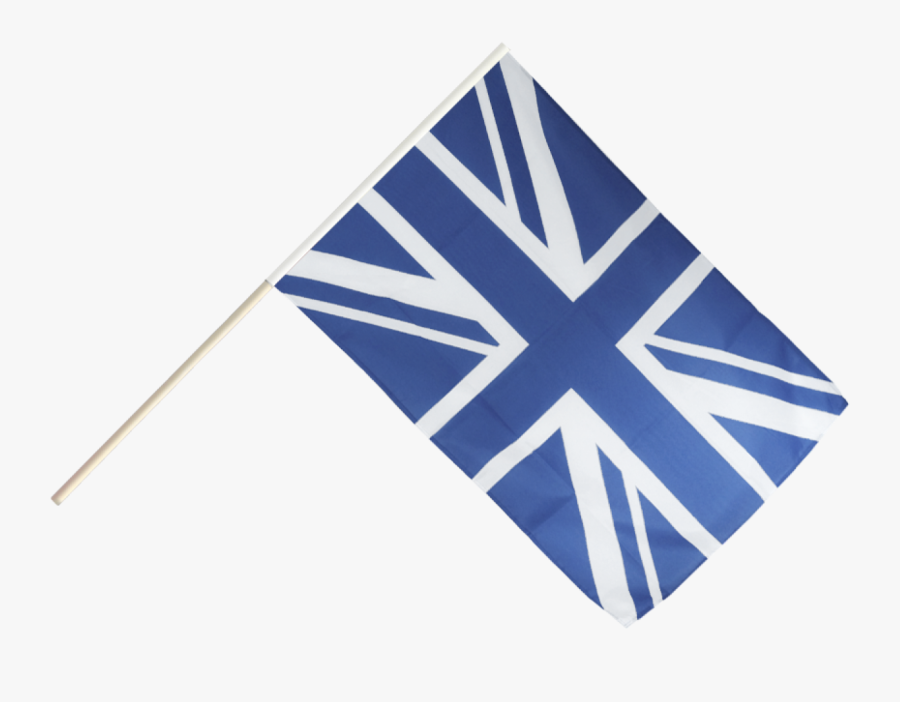 Great Britain Union Jack Blue Hand Waving Flag - British Flag On Pole, Transparent Clipart