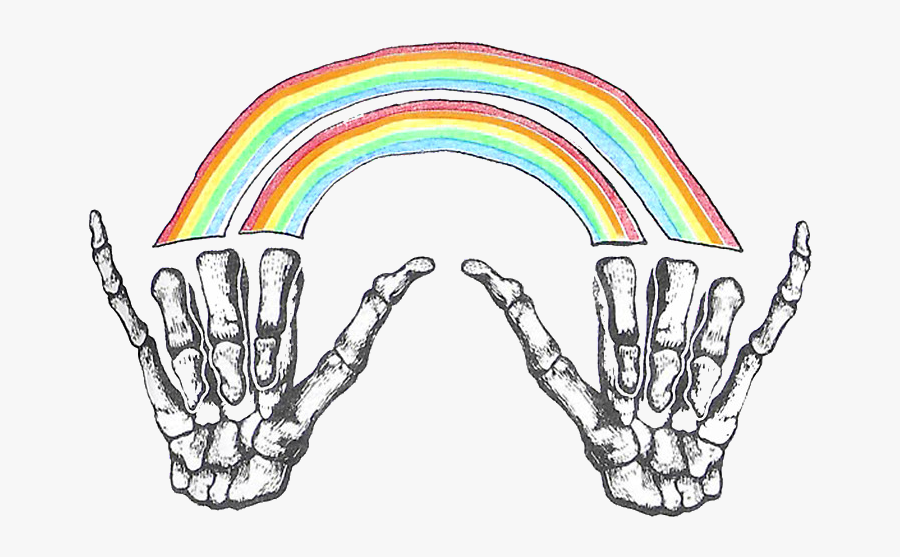 Skull Hands With Rainbow, Transparent Clipart