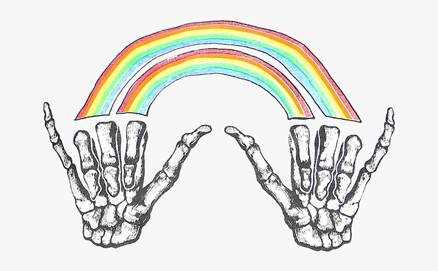 Skull Hands With Rainbow , Free Transparent Clipart - ClipartKey