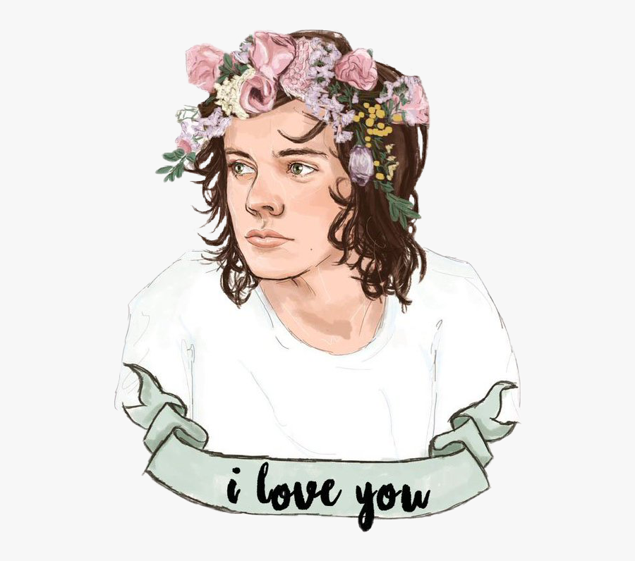 #harry #styles #flowercrown #harrystyles #one Direction - One Direction Harry Stickers, Transparent Clipart