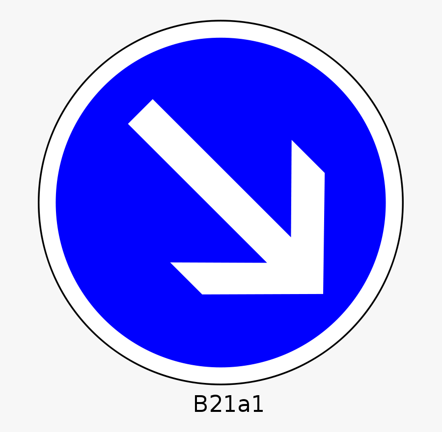 Blue,organization,angle - Road Sign Keep Right, Transparent Clipart